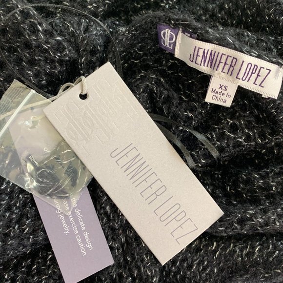 Jennifer Lopez XS Sweater NWT Sexy Open Back Dark - Picture 6 of 6